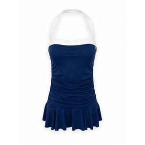 Lauren Ralph Lauren Navy & White Halter Swimdress One Piece Swimsuit Size 10